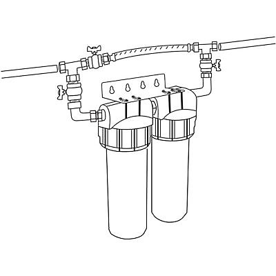 Combiné anti tartre Dualofiltre Super 2 + accessoires + Bypass