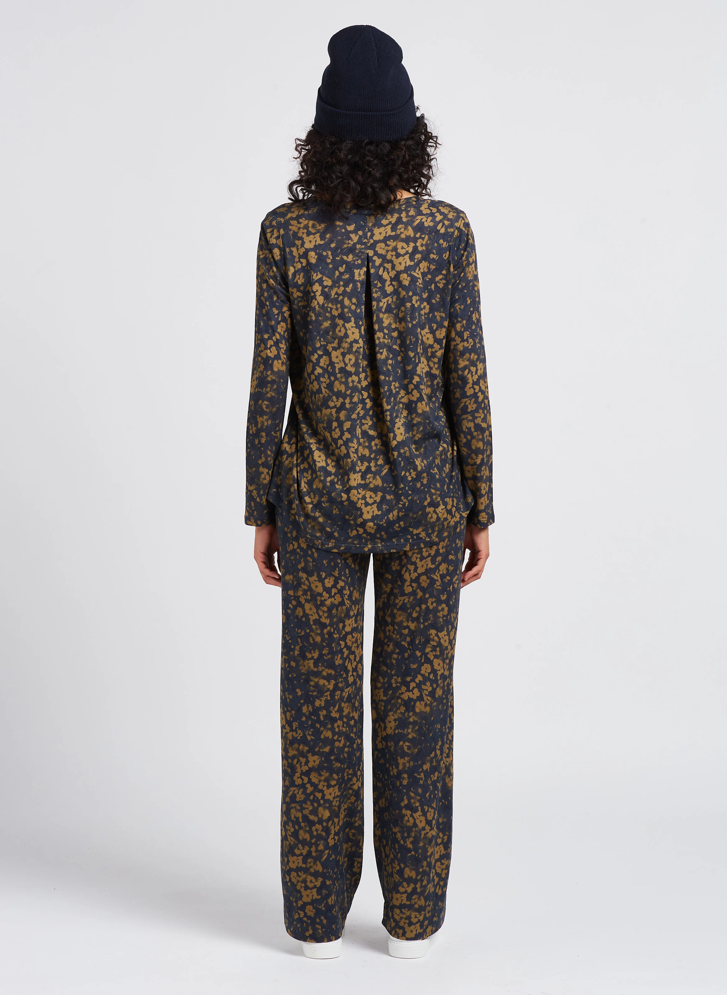 Pantalon droit imprimé| Bleu