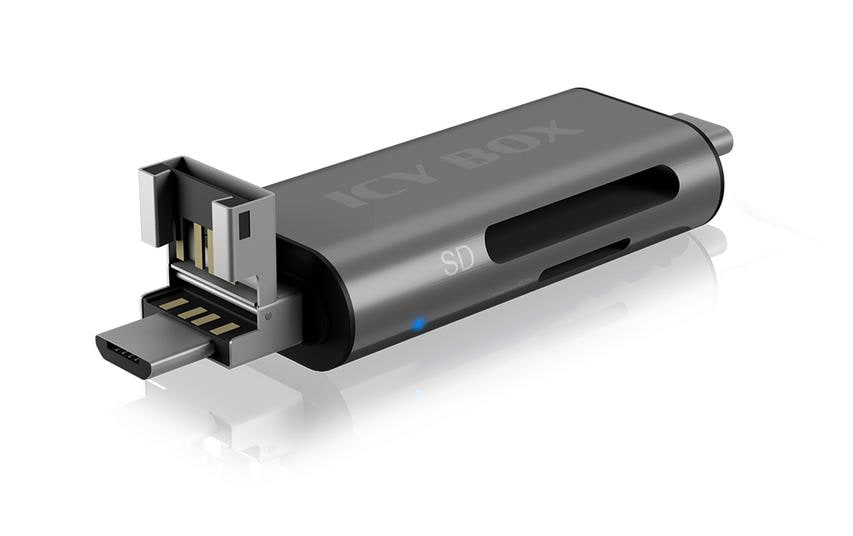 Card Reader Extern IB-CR201-C3Externer Kartenleser mit Multi-USB Anschluss