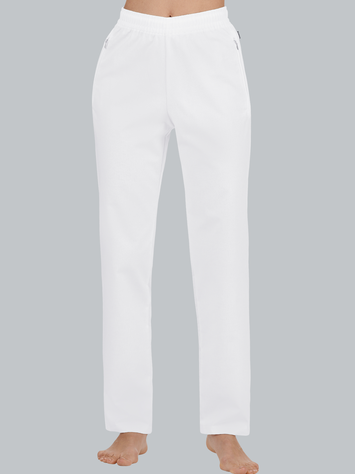 Freizeithose aus elastischer Webware Weiss
