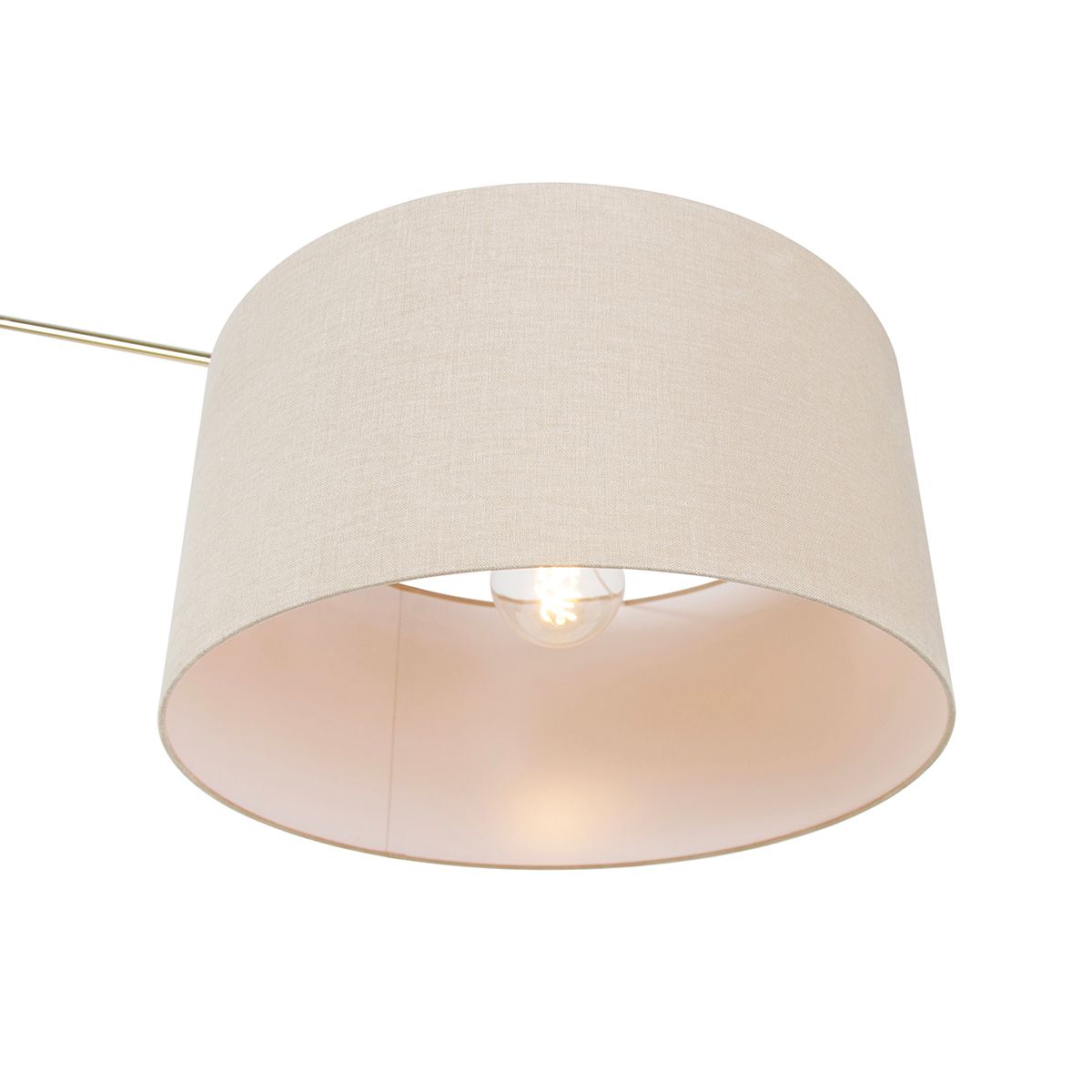 Vloerlamp goud met kap lichtbruin 50 cm verstelbaar - Editor
