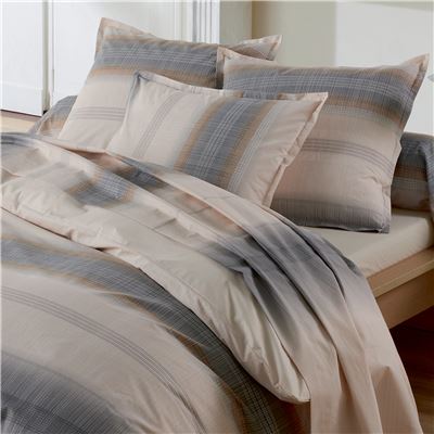 Linge de lit percale fines rayures