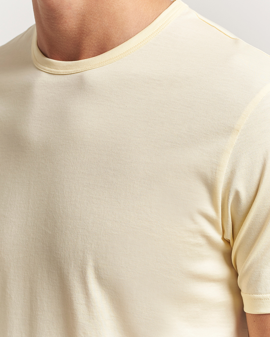 Sunspel Crew Neck Q82 Cotton T-Shirt Buttermilk