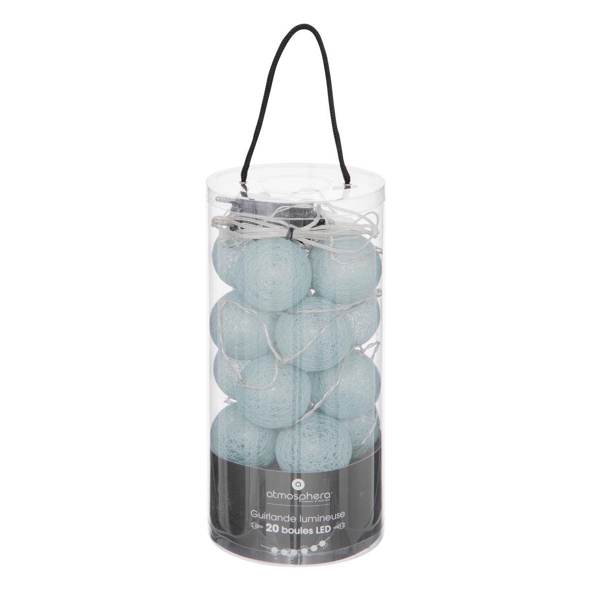 GUIRLANDE LED SECTEUR 20 BOULES CELADON D.6CM