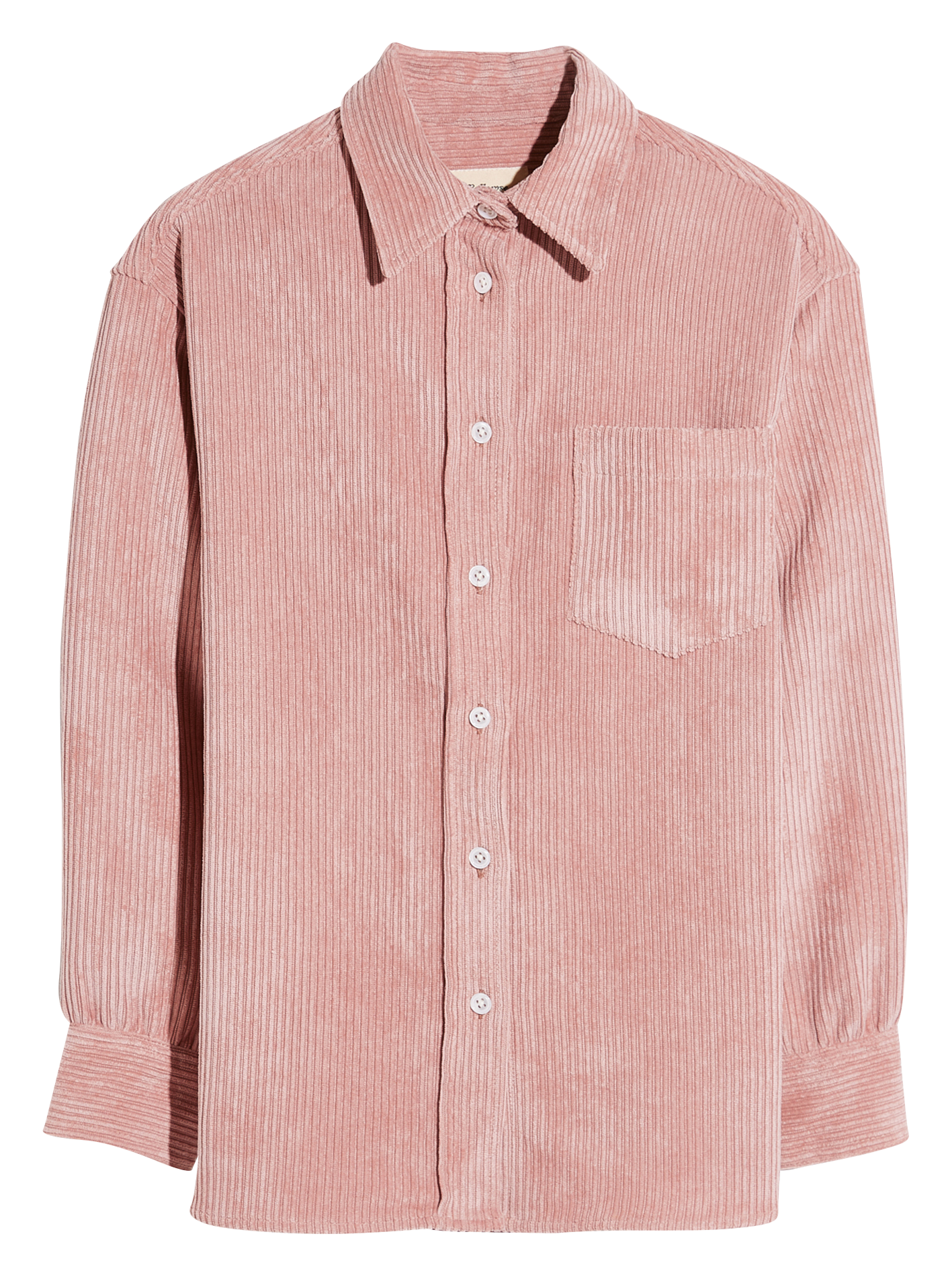 IRONIE - Chemise col classique en velours côtelé | Rose