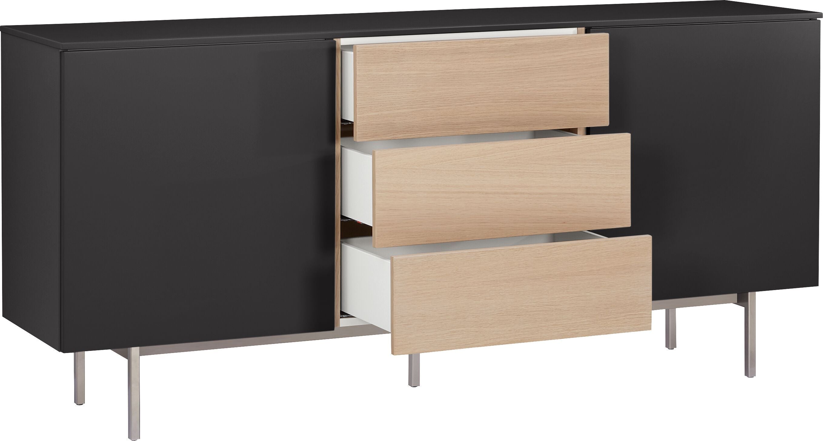 TILL Sideboard - Schwarzgrau / B: 168.0 cm x T: 41.0 cm x H: 77.0 cm