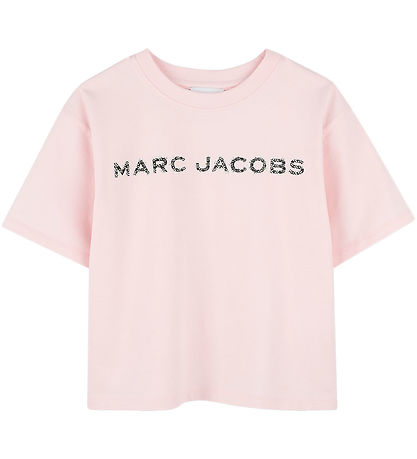 Little Marc Jacobs T-Shirt - Rosa m. Schwarz/Strassstein