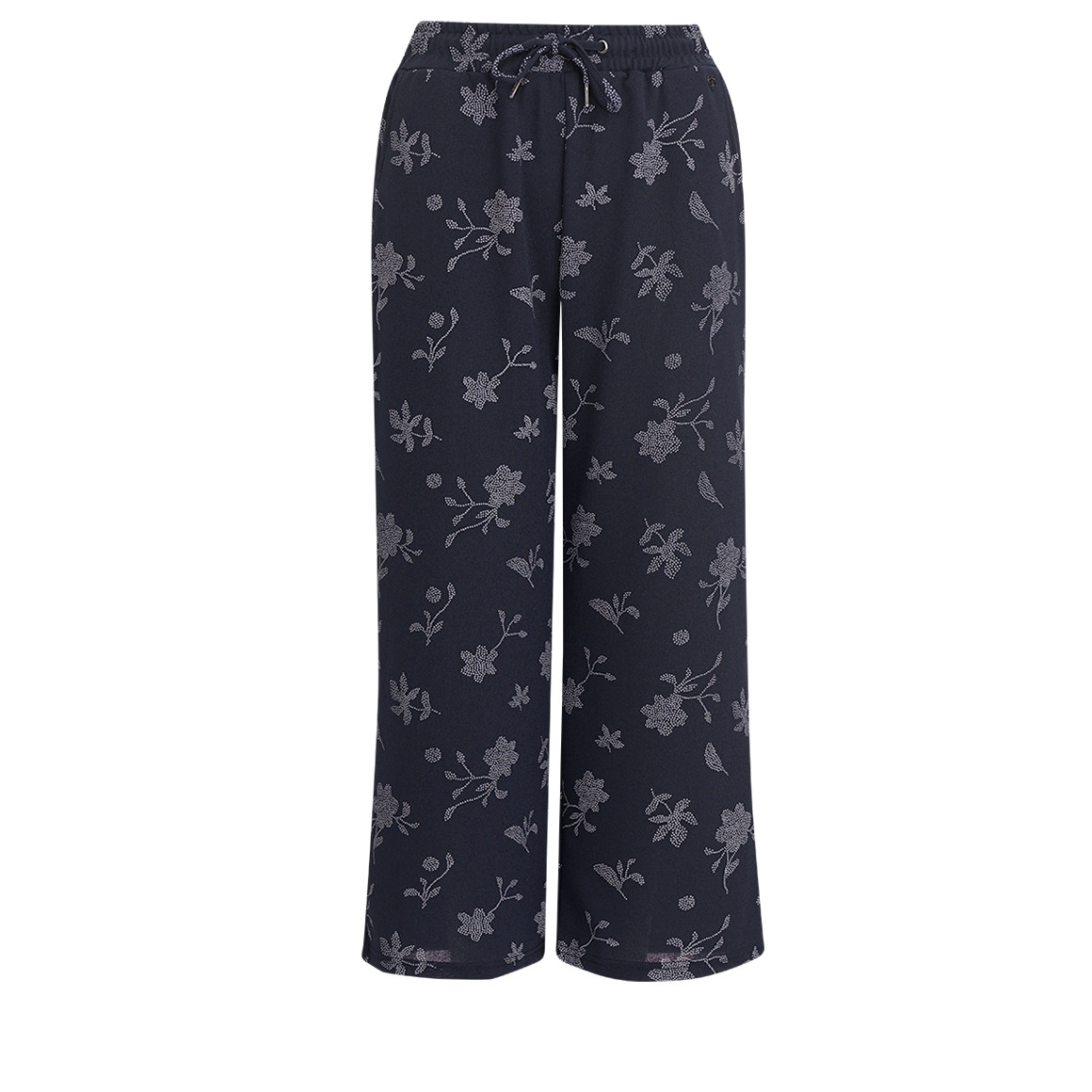 Gina Damen Culotte mit Blumen-Muster dunkelblau