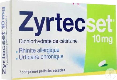 Zyrtecset 10mg Rhinite Allergique Urticaire Chronique 7 Comprimés Pelliculés Sécables