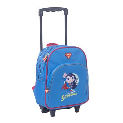 Sac maternelle à roulettes Superman - 1 compartiment - bleu - Kid'Abord