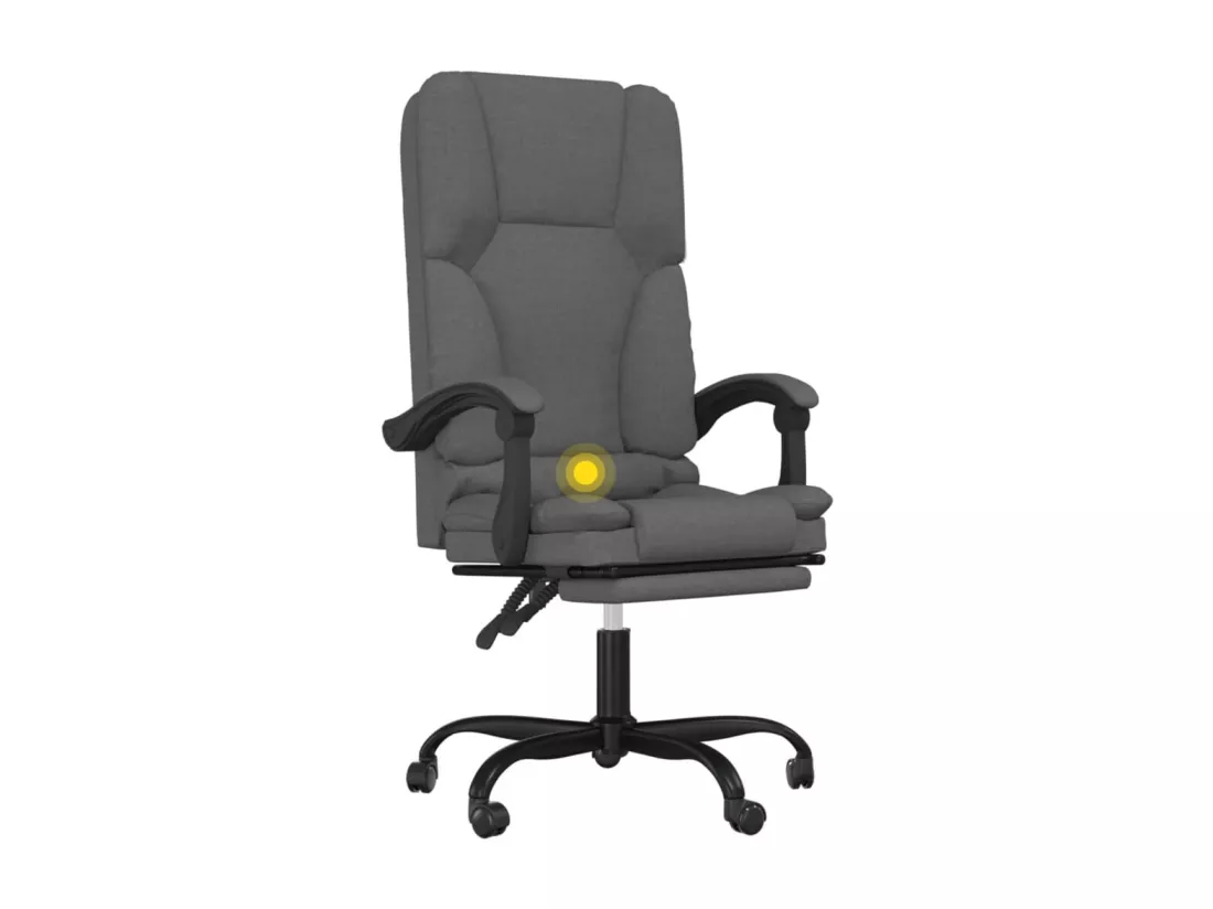 Fauteuil de massage inclinable de bureau Gris foncé Tissu