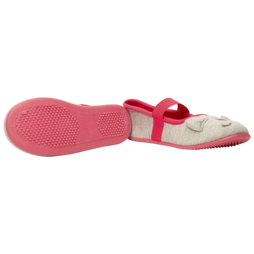 Chaussons forme babies licorne pour fille - Gris chiné