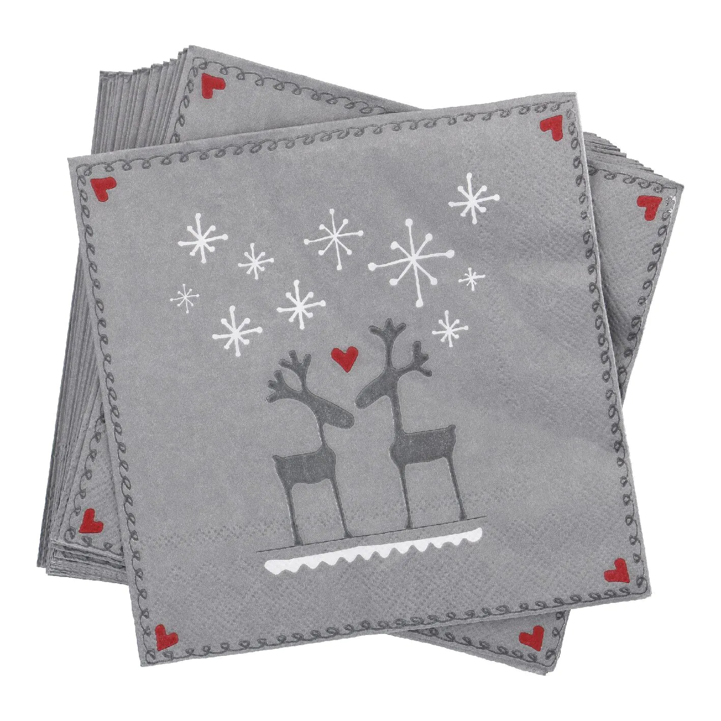 Weihnachtsserviette Hirsch dunkelgrau (20 Stück) kaufen