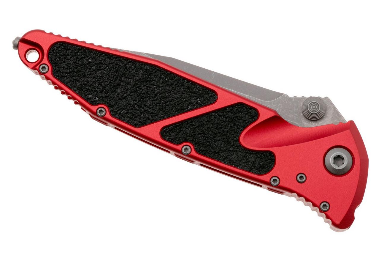Microtech Socom Elite 160-10APRD, Apocalyptic Stonewashed M390 Tanto, Red Aluminum zakmes