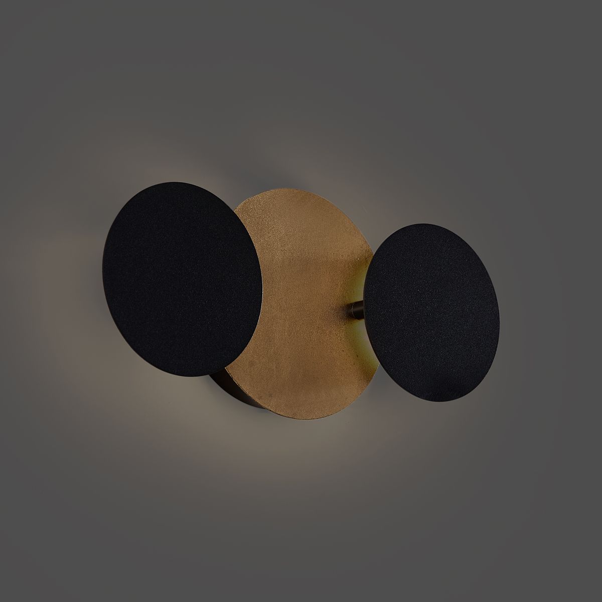 Moderne wandlamp zwart met goud incl. LED 3-staps dimbaar 3-lichts - Sunrise 3