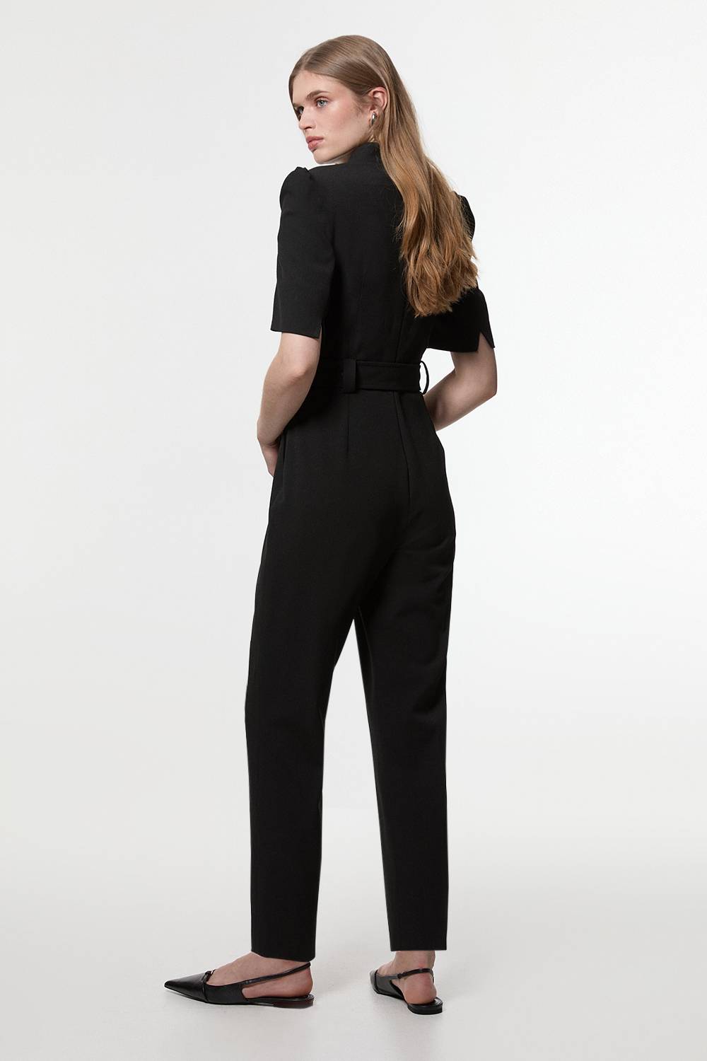 KarenMillen Combinaison ceinturée Forever en crêpe structurée pour grande taille