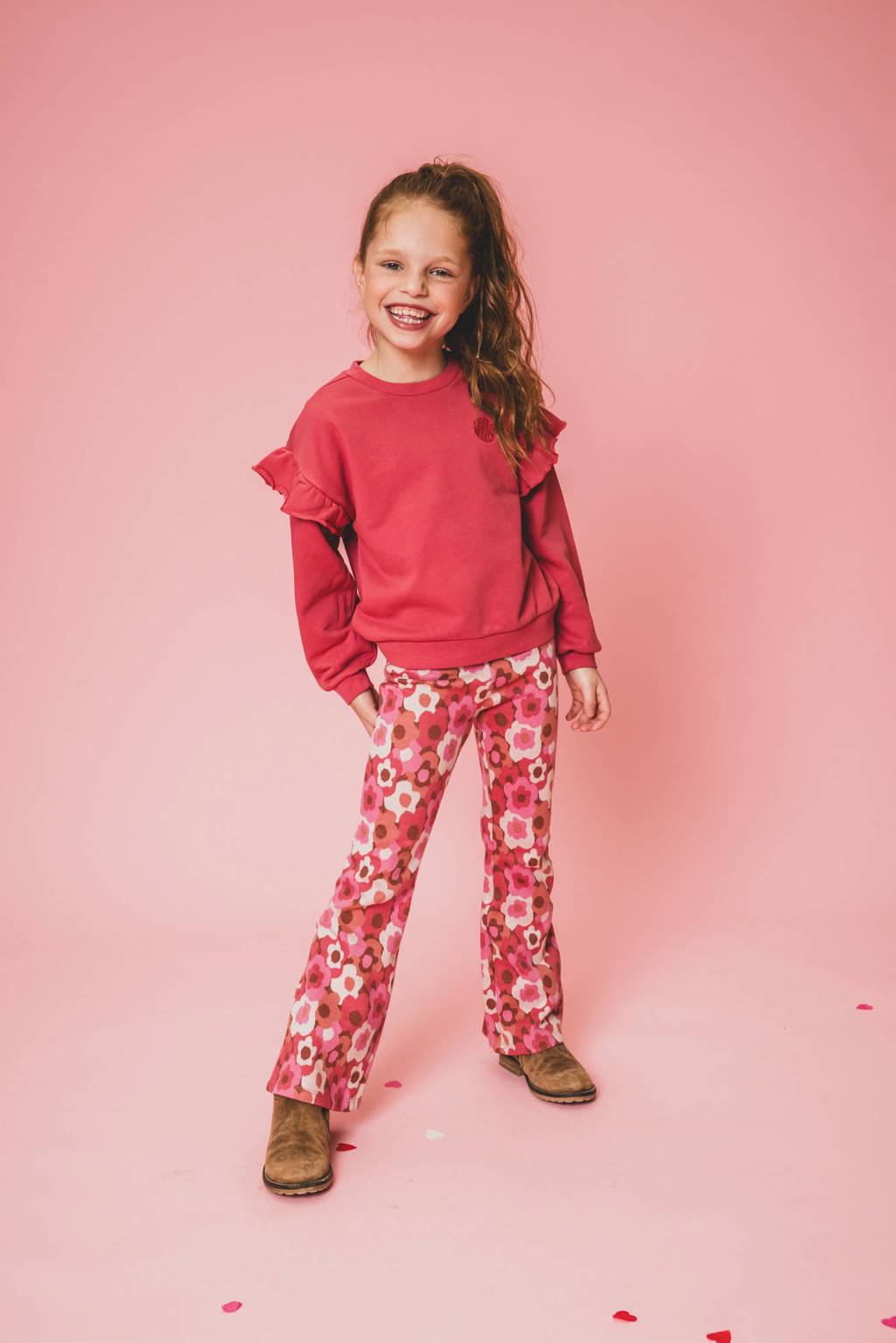 LOOXS flared flared broek roze