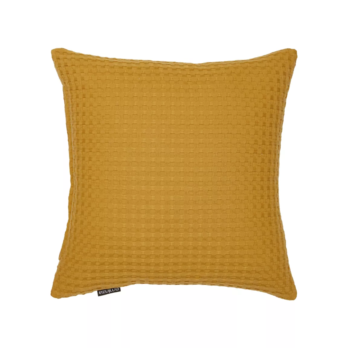 Housse de coussin carrée coton nid d'abeille (40 x 40 cm) Maya Jaune safran