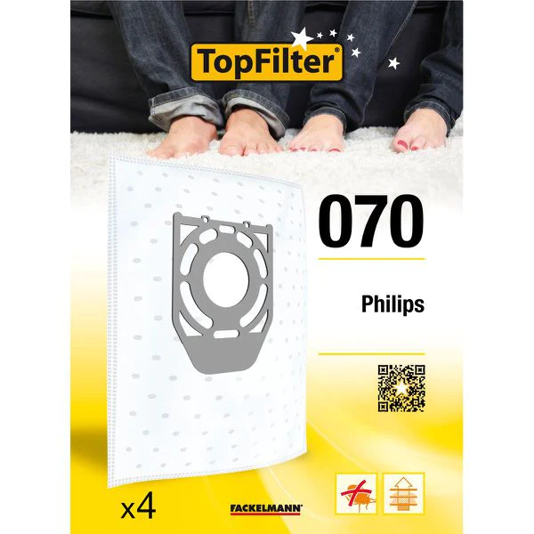 Lot de 4 sacs aspirateur Philips Premium TopFilter