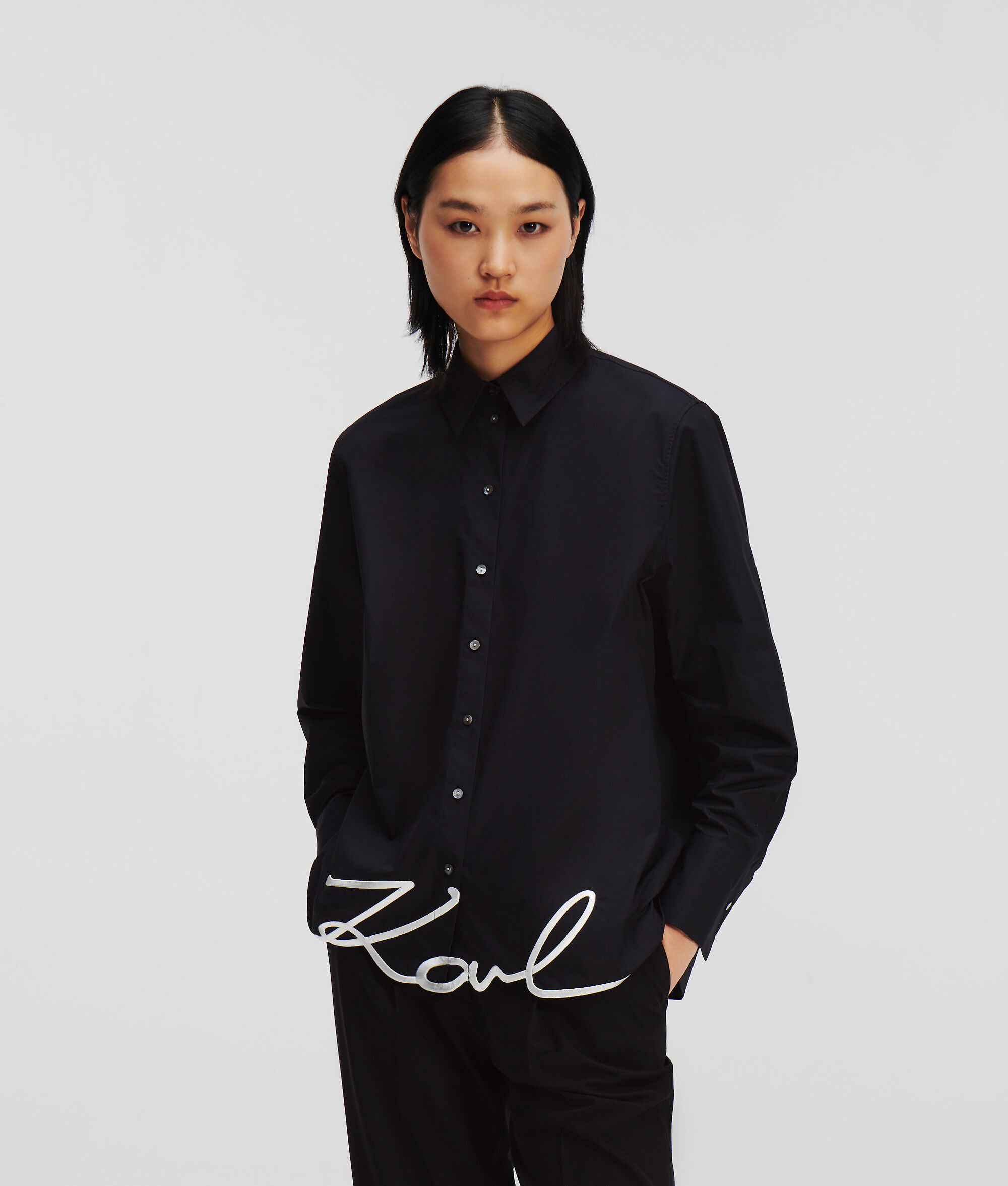 CHEMISE À OURLET KARL SIGNATURE