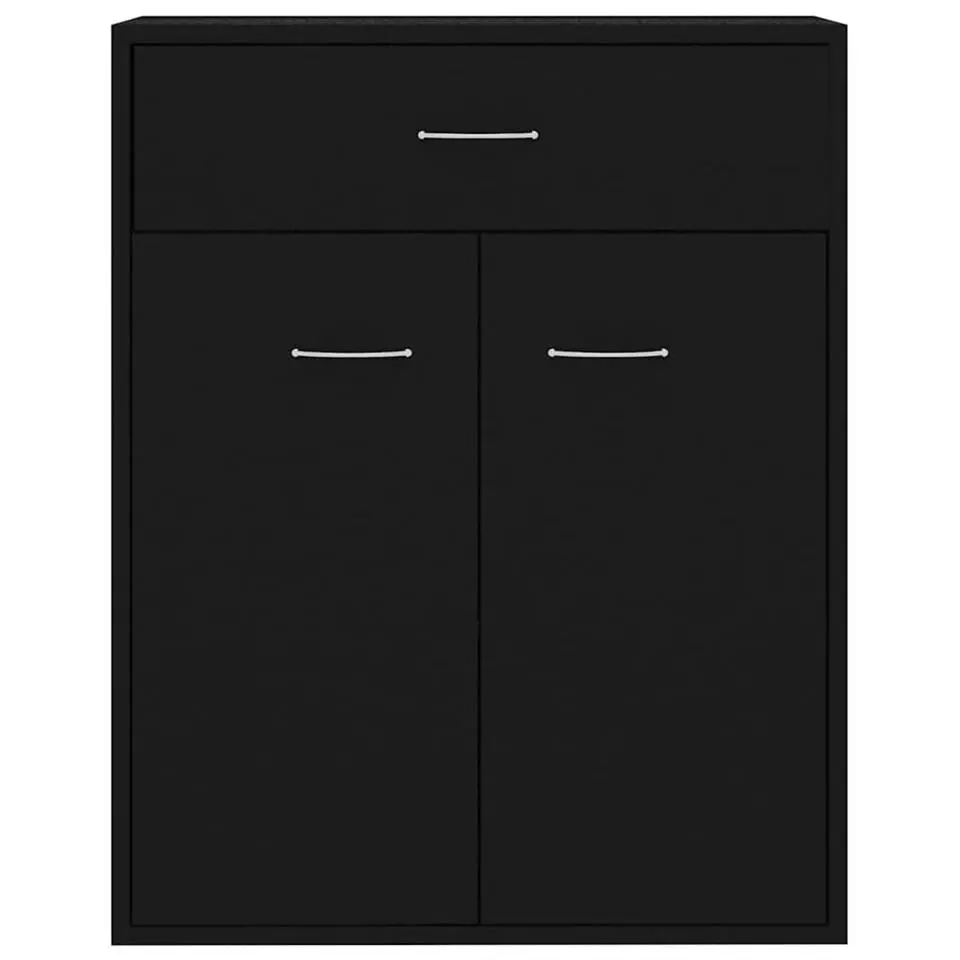 vidaXL - Dressoir - Zwart - Bewerkt hout