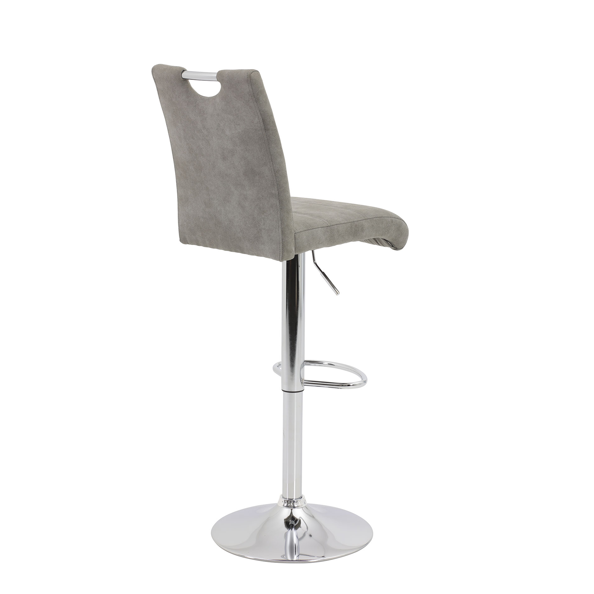 Barhocker - Vintage grau - Microfaser - höhenverstellbar
