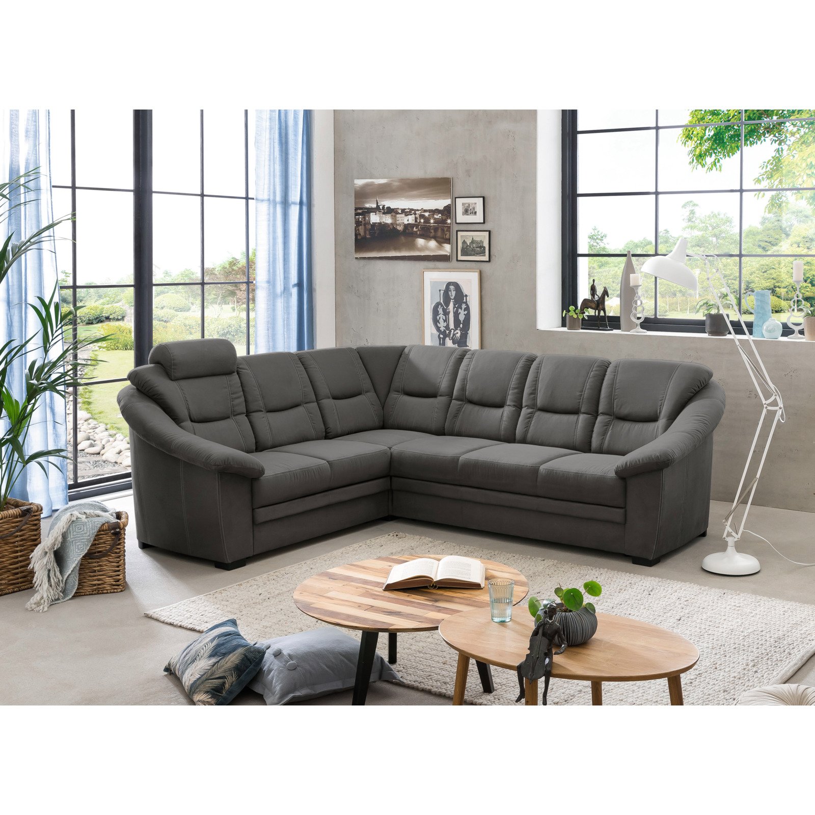 Ecksofa Mandela Stoff Fuego Steel