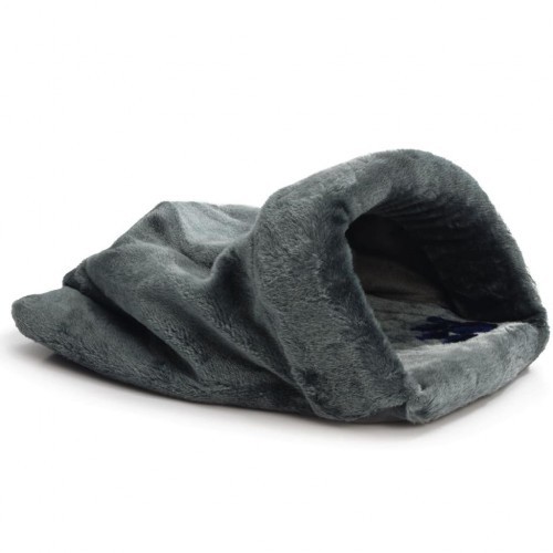 Cama/saco de dormir cinza para gato