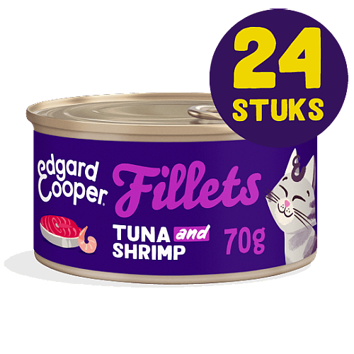 Edgard & Cooper Blikjes Tonijn en Garnalen Fancy Fillets Kat 24 x 70 gram | 12935