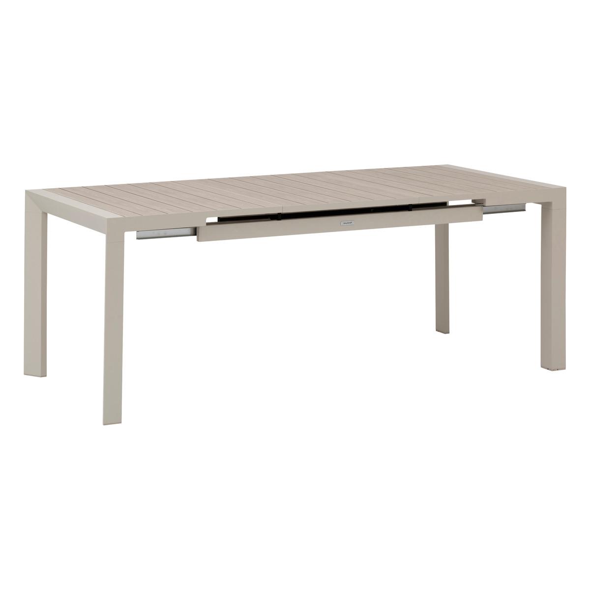 TABLE EVASION EXTENSIBLE ALUMINIUM LIN ARGILE 8 PLACES