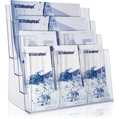 Promocome - Présentoir multi-formats pour brochures A4, A5, 1/3 A4, A6