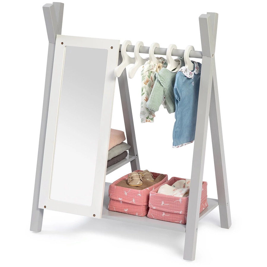 MUSTERKIND® Puppen-Garderobe Viola grauweiß