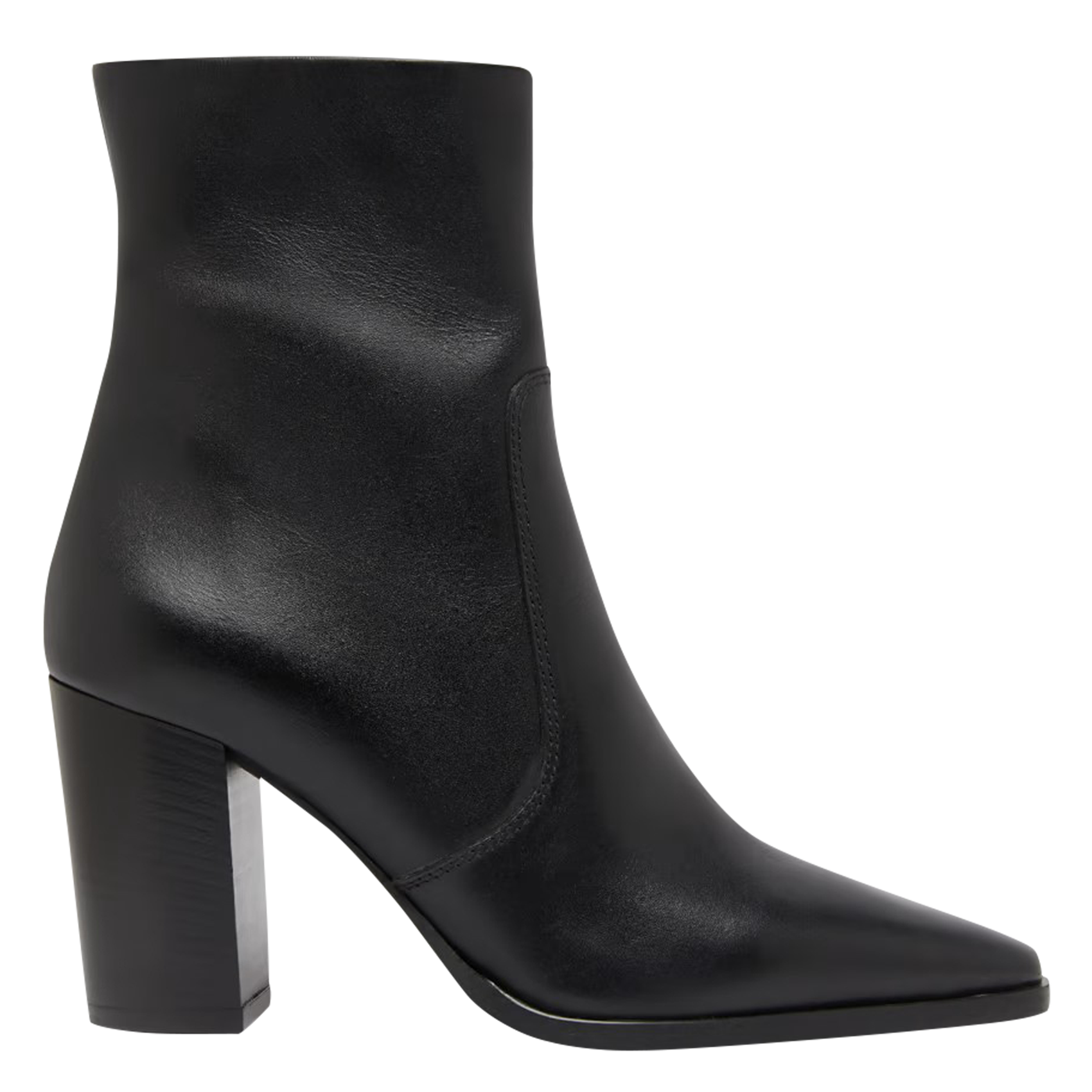 PAM - Bottines à bout pointues en cuir | Noir