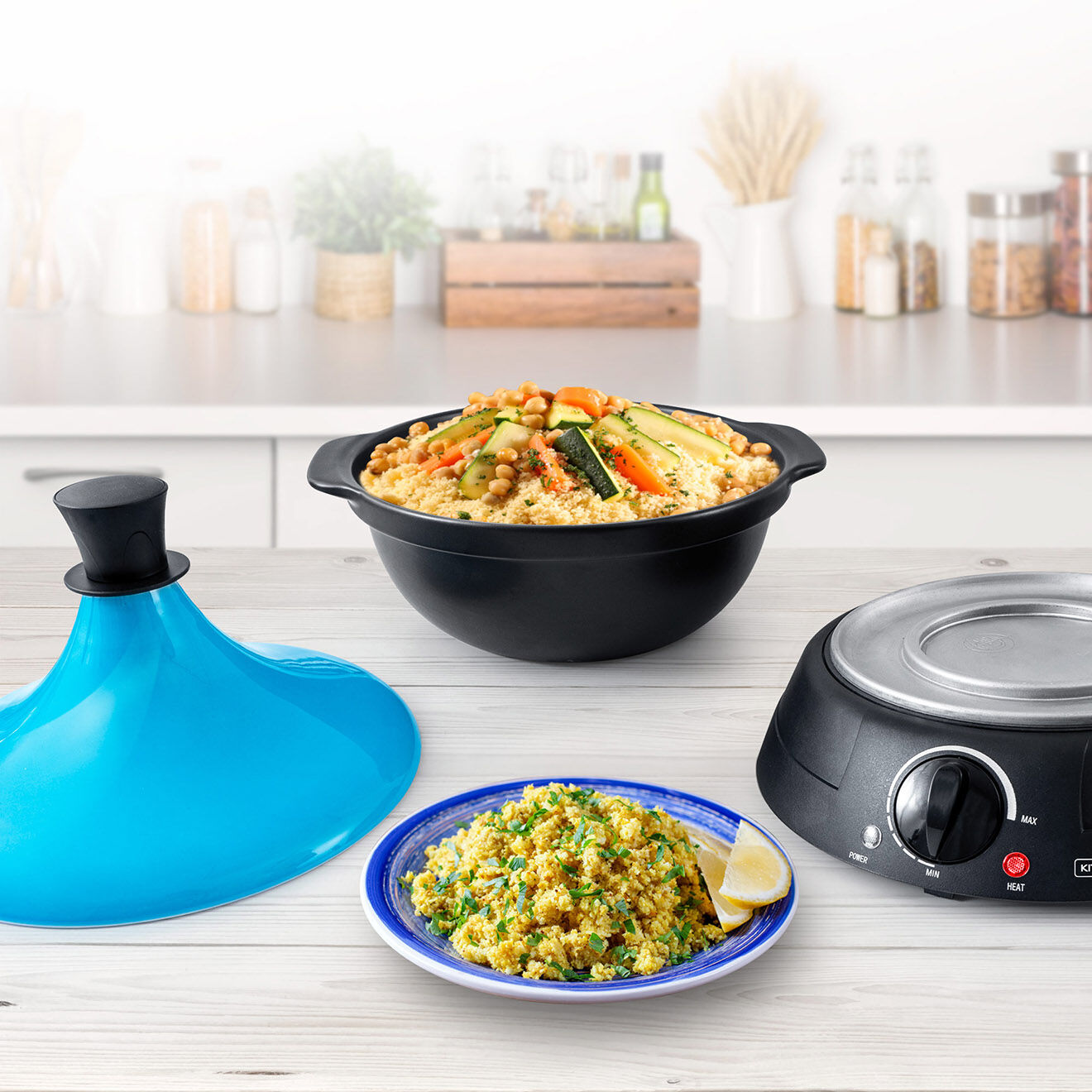 Kitchencook Machine à tajine bleue - 3 L