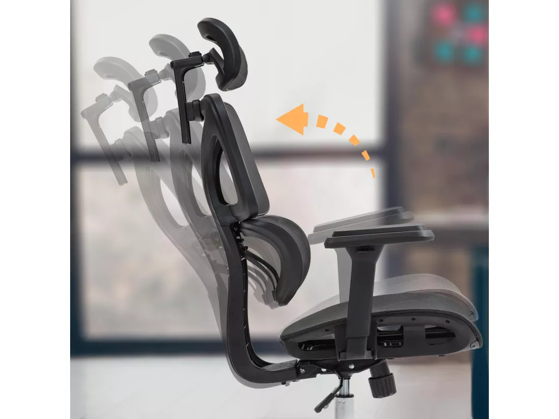 Chaise de bureau - Tissu en maille & Plastique - Noir - Deshler