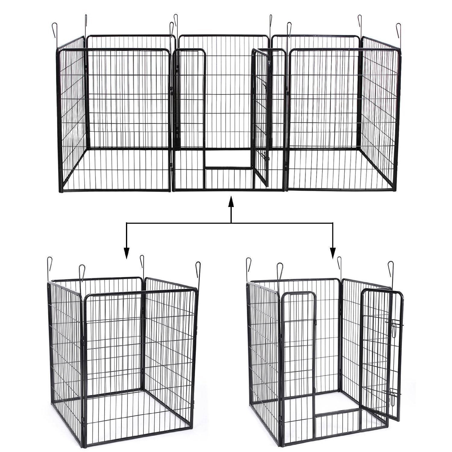Parc enclos cage pour chiens chiots animaux de compagnie 163 x 163 noir