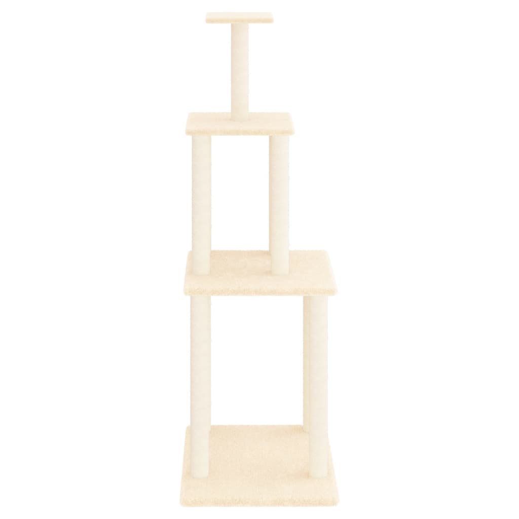 Arranhador para gatos vidaXL com postes de sisal cor creme
