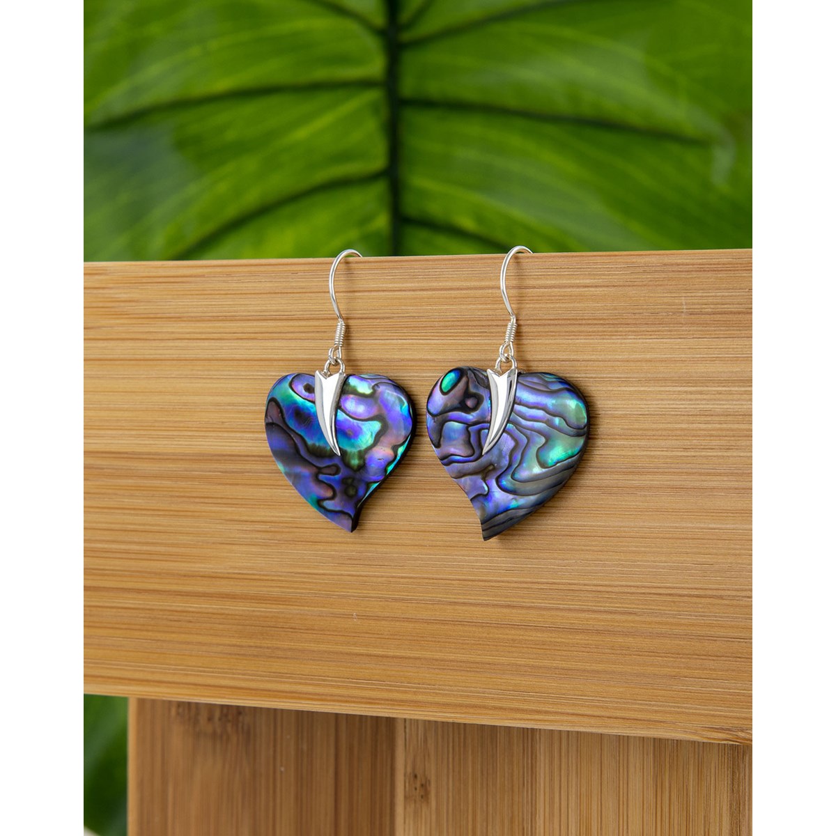 Boucles d'Oreille Coeur Nacre Abalone & Argent 925 | Charme Irrésistible - Aden