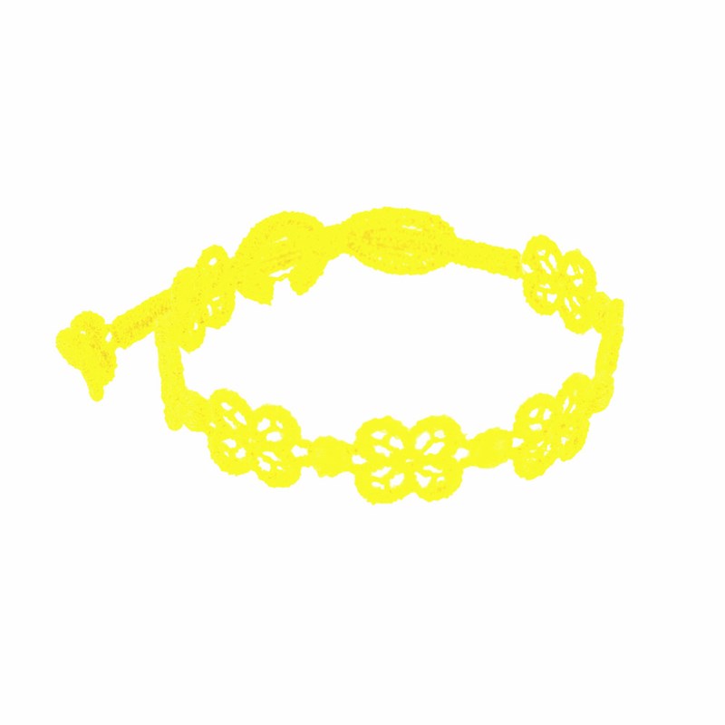 Cruciani Bracelet Dentelle Happy Jaune Fluo