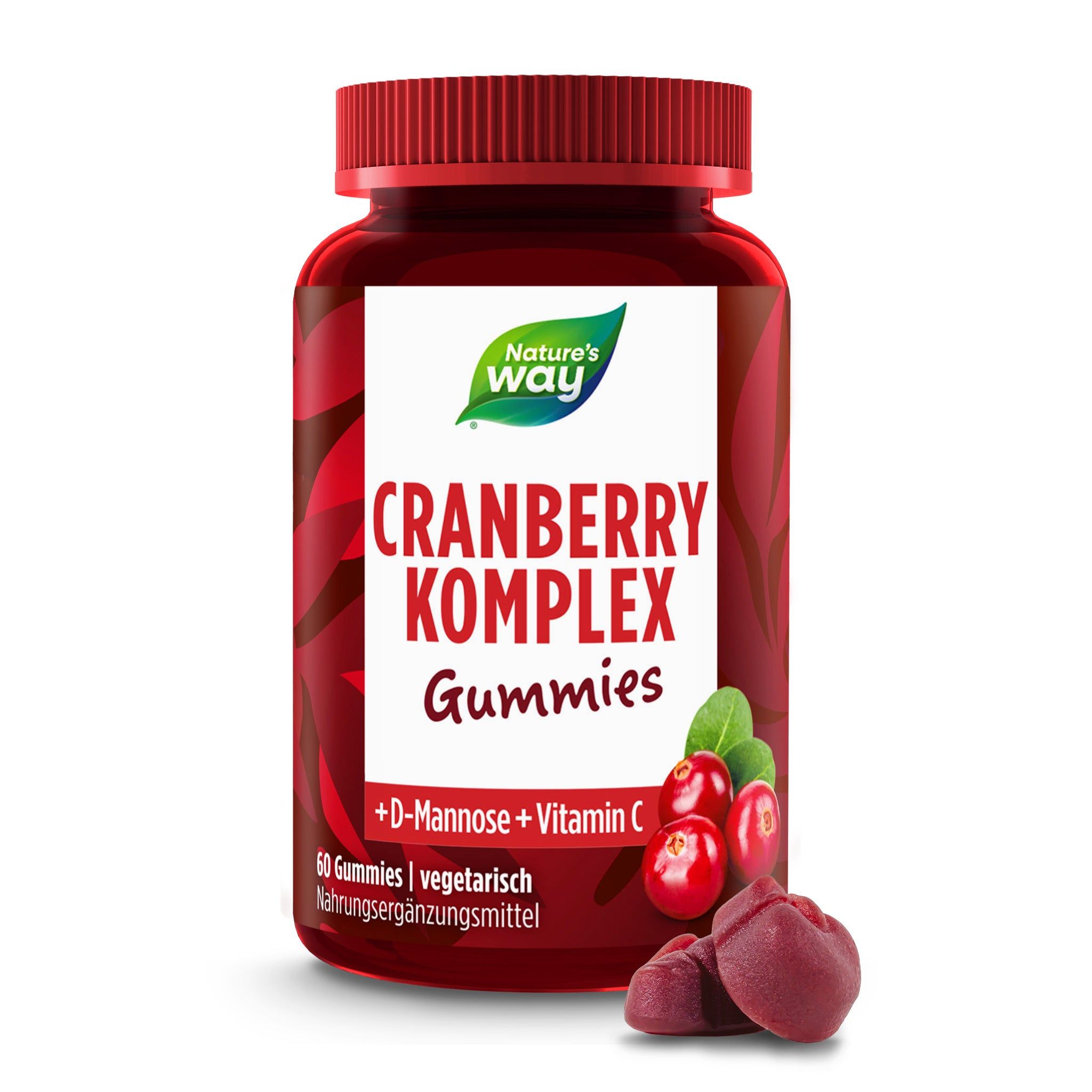 Nature's Way Cranberry Komplex Gummies - mit Vitamin C & D-Mannose - Immunsystem stärken mit Vit. C