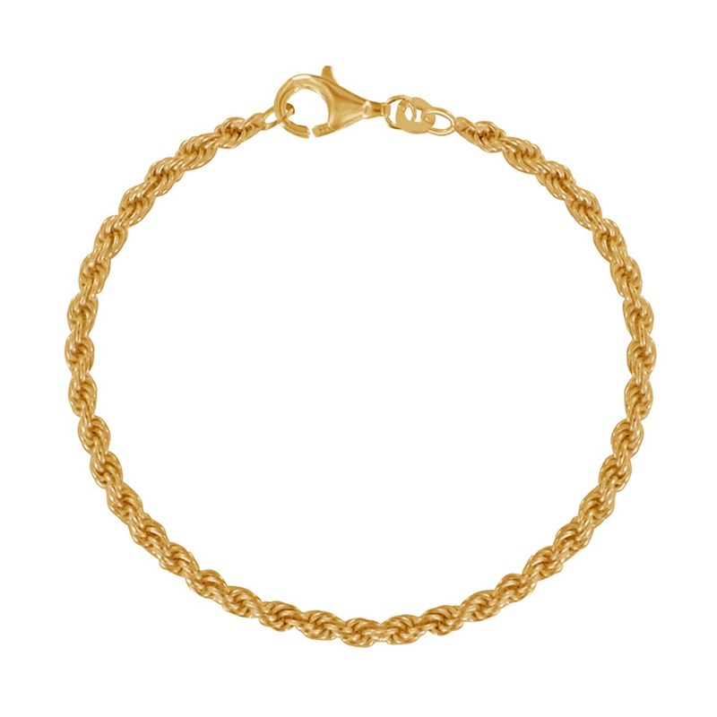 Bracelet Plaqué Or Mailles Corde 1,75mm