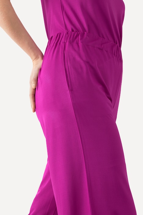 Slinky-Culotte, wadenlang, weites Bein, Elastikbund