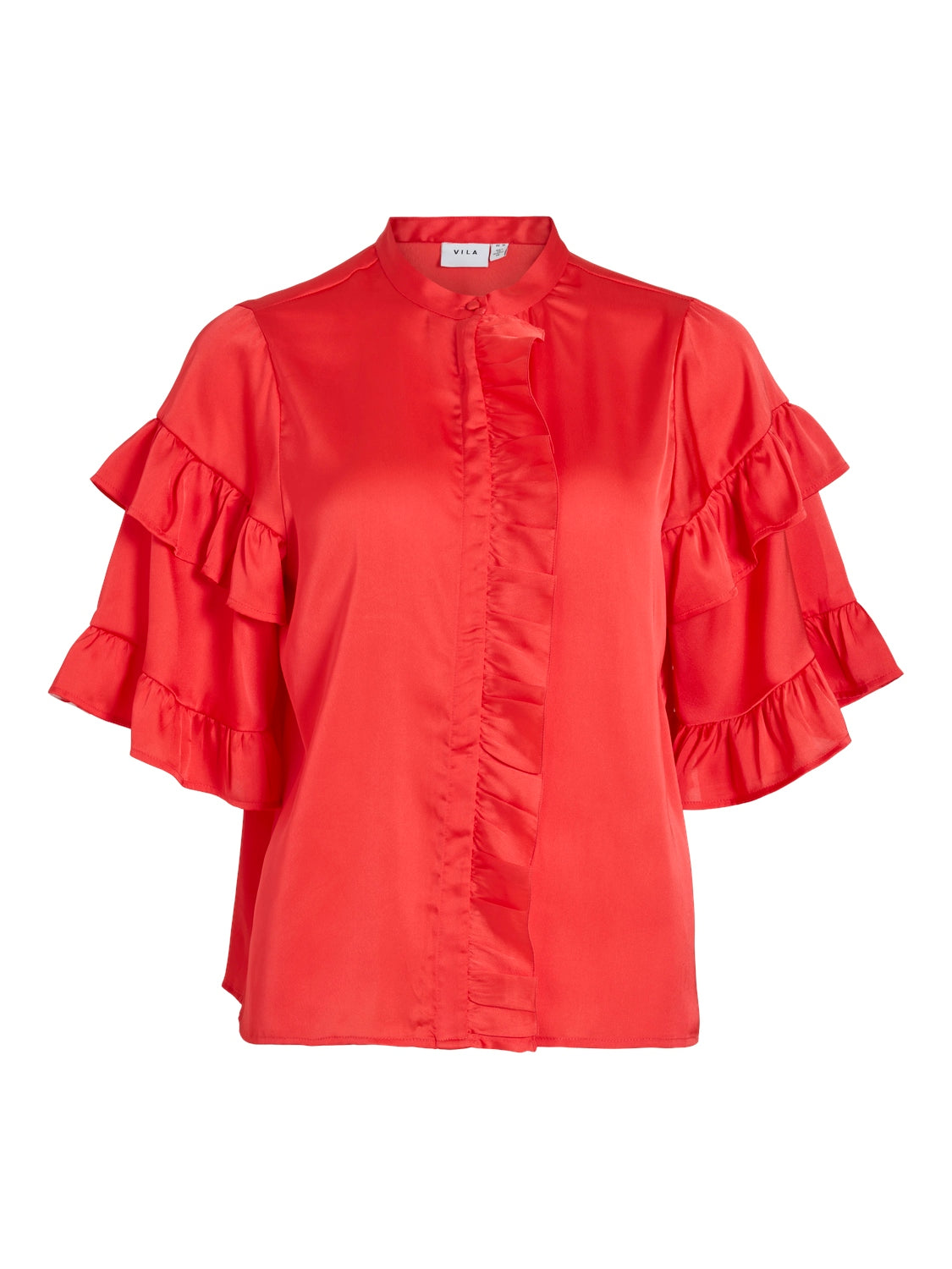 Vila  Vikavas Frill top - Poppy Red