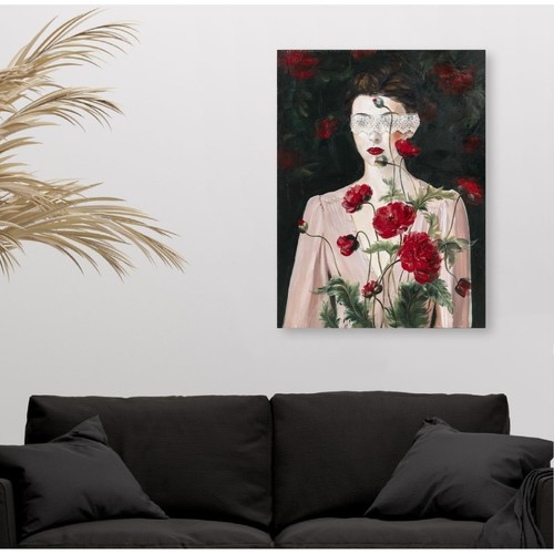 Signes Grimalt - Cuadro Mujer con Rosas Negro