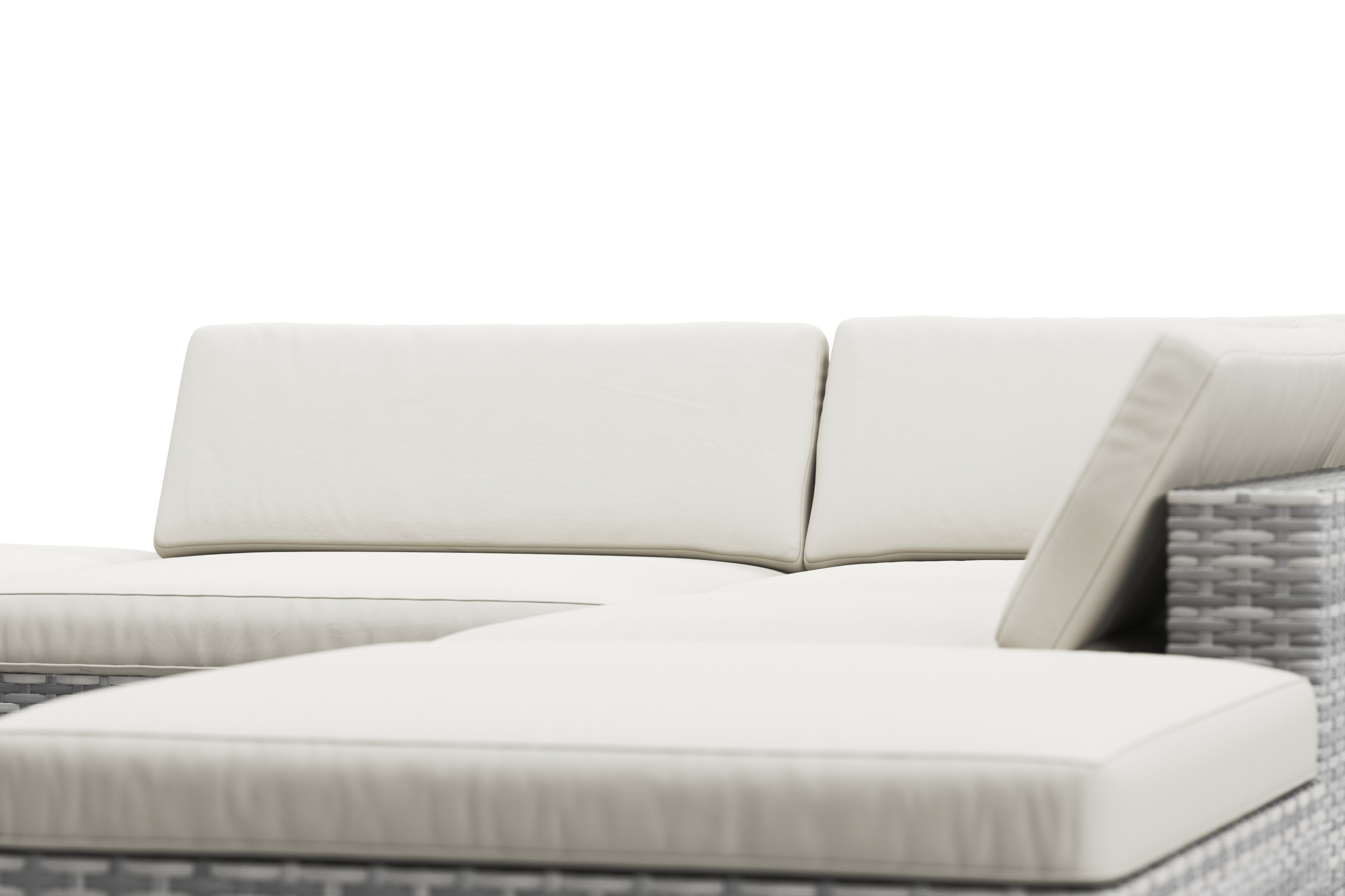 Rattanlounge TEXAS grau/weiss