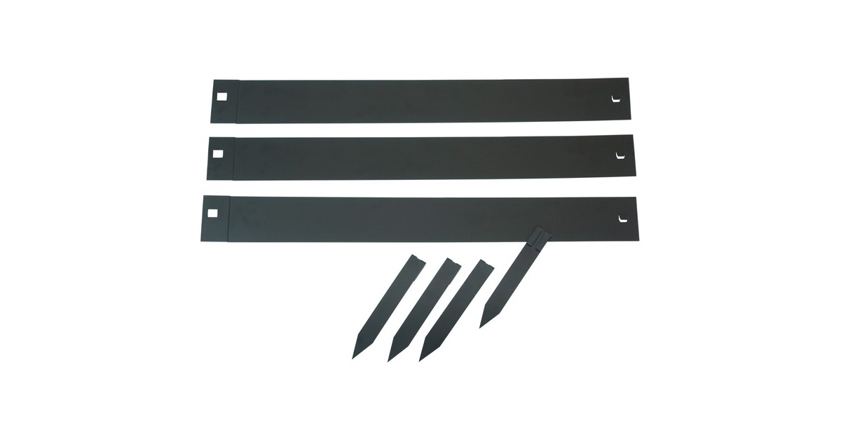 NatureBorderrand van verzinkt staal begrenzing  (Zwart (mat), 3x H 10,2 x 91,4 cm, Incl. 4x grondpennen)