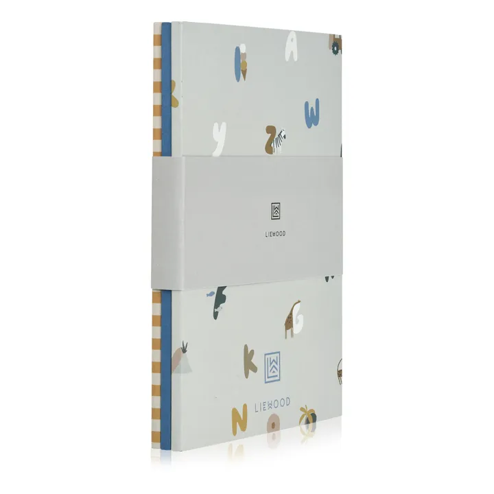 Liewood Carnets A5 Sidney - Set de 3 | Alphabet/Stripe mix