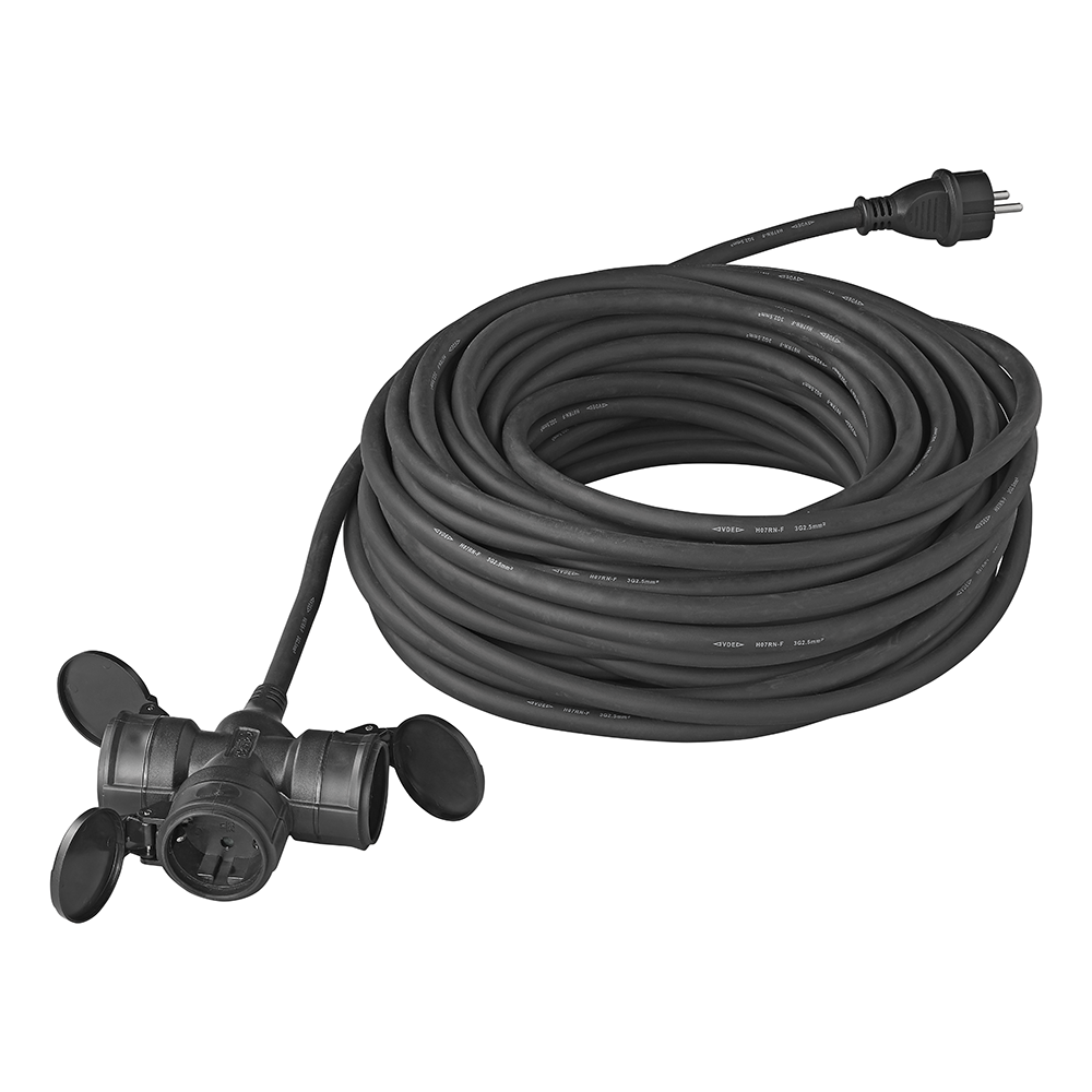 ProPlus Schuko 3-voudig stekkerdoos - 25 meter