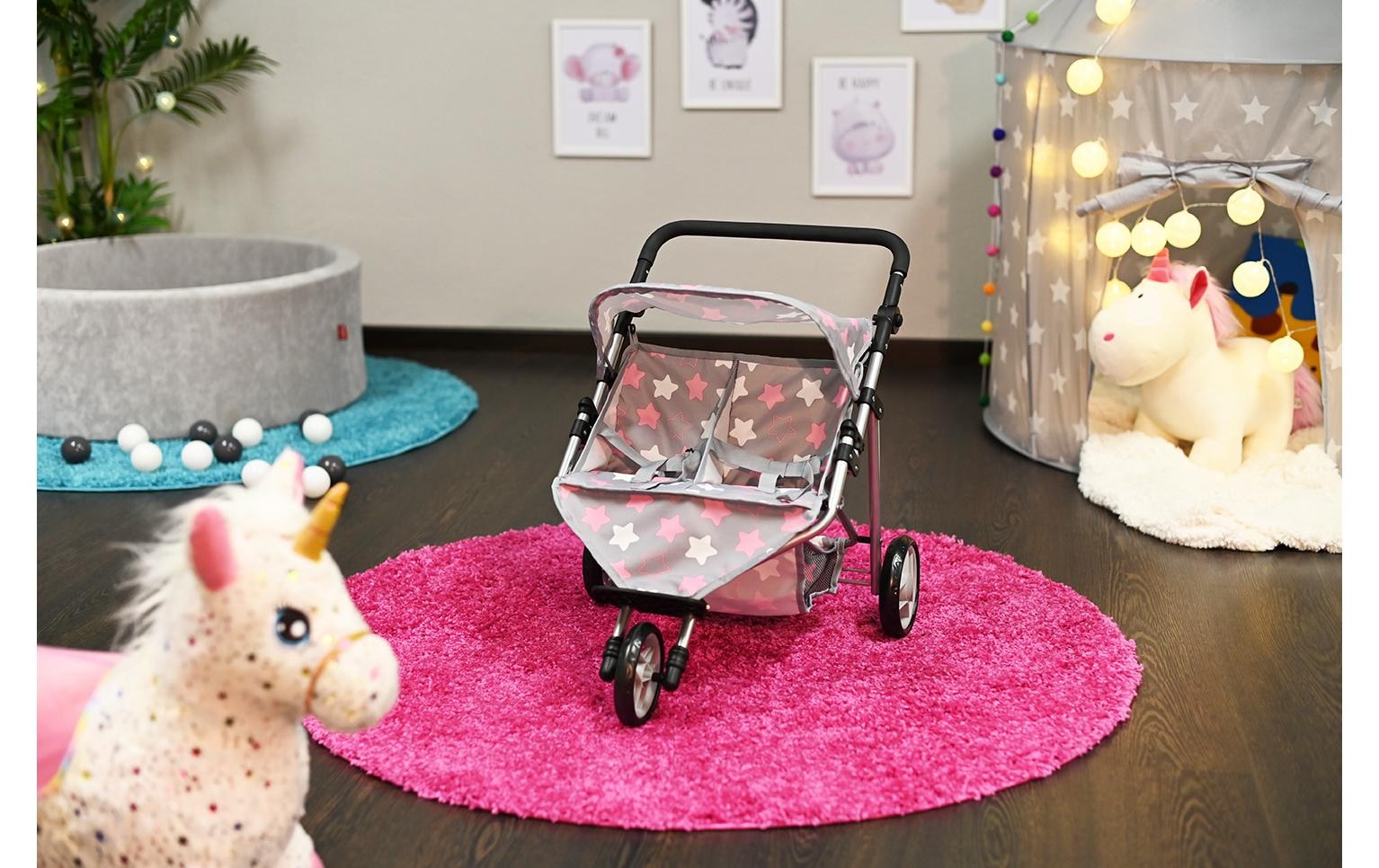 Knorrtoys® Puppen-Zwillingsbuggy »Star Grey«