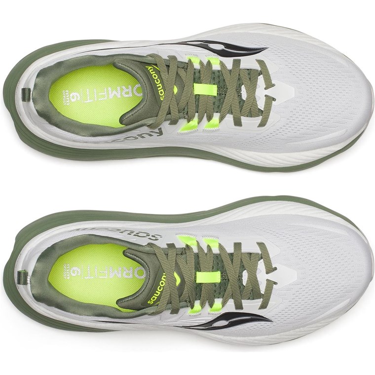 Saucony Hurricane 24 Herre Hvit/Olivin